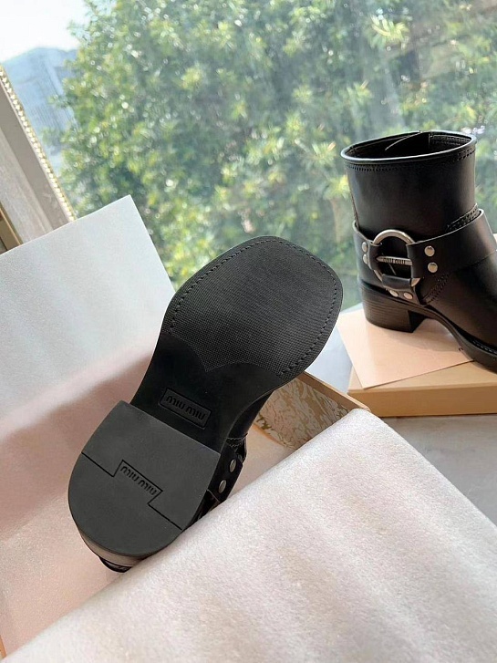 Женские кожаные ботинки MIU MIU Ankle Premium