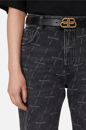Кожаный ремень Balenciaga (ширина 3.5 см, длина 90 / 95 см)   