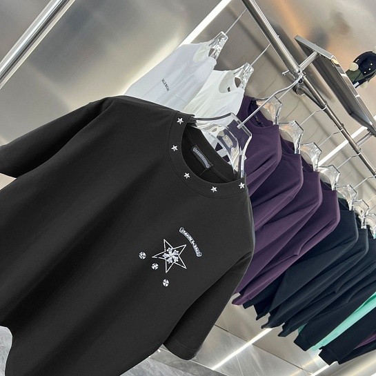 Чёрная оверсайз футболка Chrome Hearts Premium