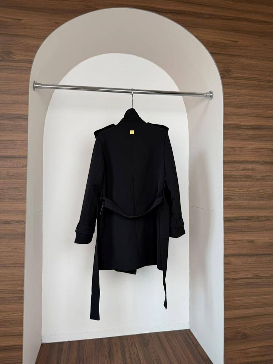 Женское чёрное пальто Schiaparelli premium