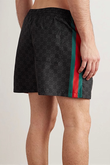 Мужские чёрные шорты Gucci GG Jacquard   