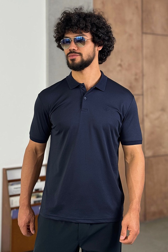 Мужское поло Loro Piana синего цвета