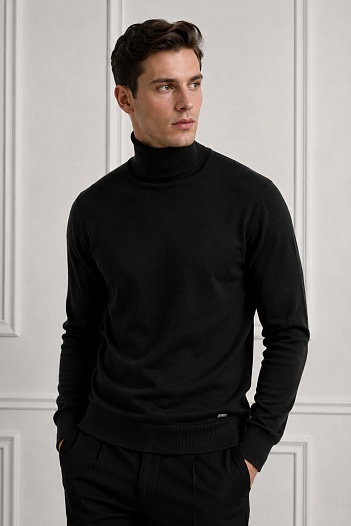 Мужская чёрная водолазка Maglione   