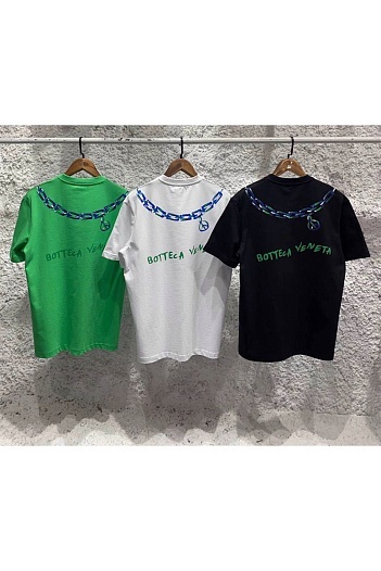Оверсайз футболка Bottega Veneta chain print - Black   