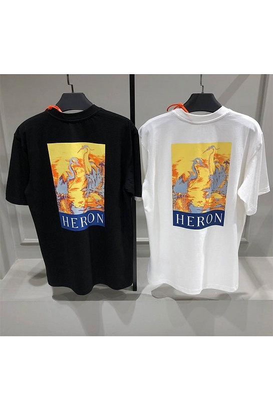 Белая оверсайз футболка Heron Preston logo-print