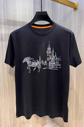 Футболка чёрного цвета Hermes Premium   