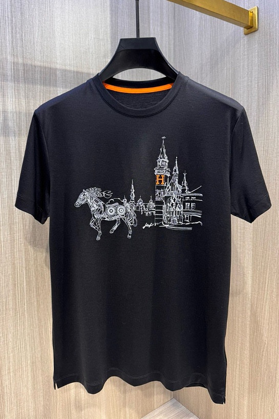 Футболка чёрного цвета Hermes Premium