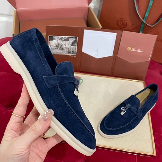 Женские замшевые лоферы Loro Piana Summer Charms Walk premium   