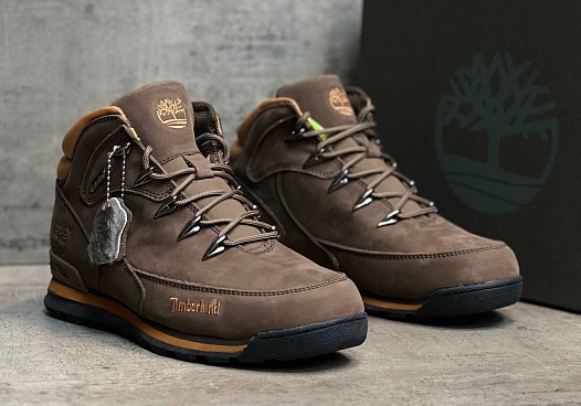 Мужские ботинки с мехом Timberland Euro Rock Hiker - Brown   
