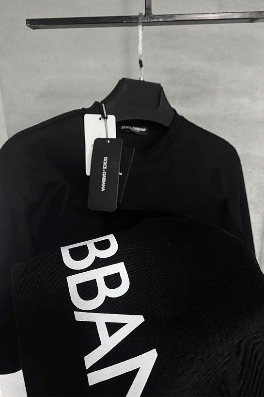 Мужская чёрная футболка Dolce & Gabbana logo-print
