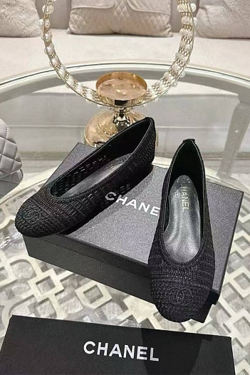 Женские балетки Chanel Premium - Black   