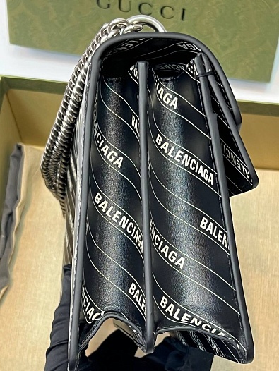 Женская сумка Gucci x Balenciaga Dionysus The Hacker Project Premium 28x17x10 см - Black   