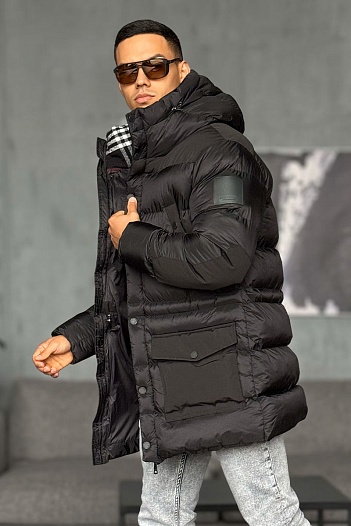 Мужская чёрная парка Burberry Hooded Puffer   