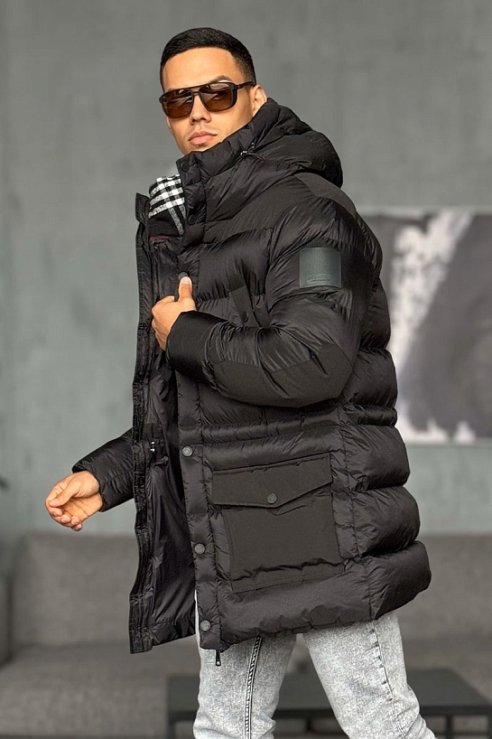 Мужская чёрная парка Burberry Hooded Puffer