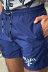 Синие шорты Prada logo-embroidered