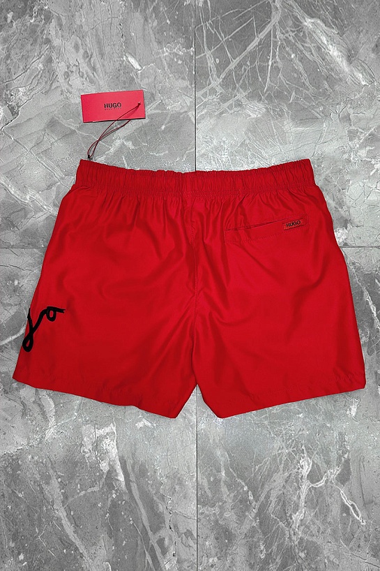 Мужские красные шорты Hugo Boss Dugo logo-embroidered