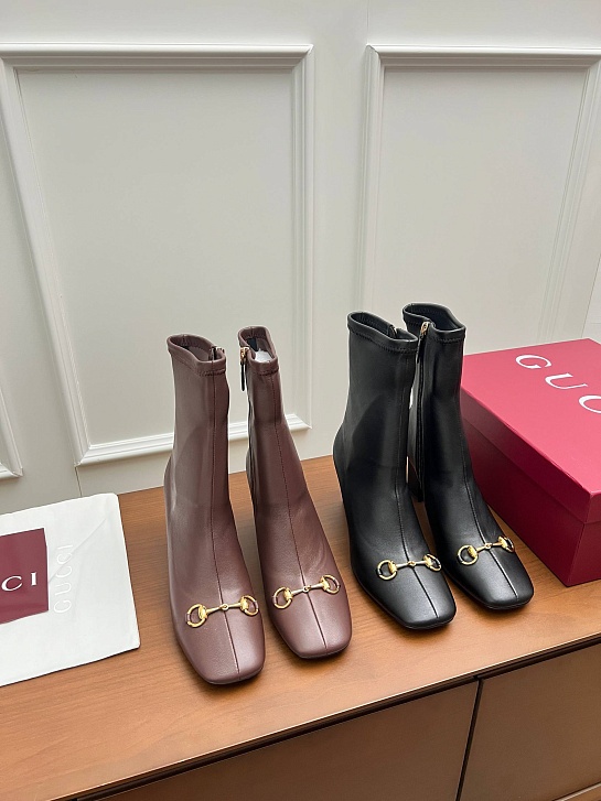 Женские кожаные сапоги Gucci Signora premium