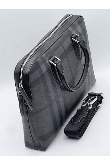 Кожаная сумка Burberry серого цвета 36x28x9 см   