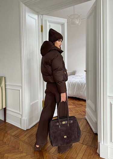 Женский костюм тройка на флисе Schiaparelli premium - Brown   