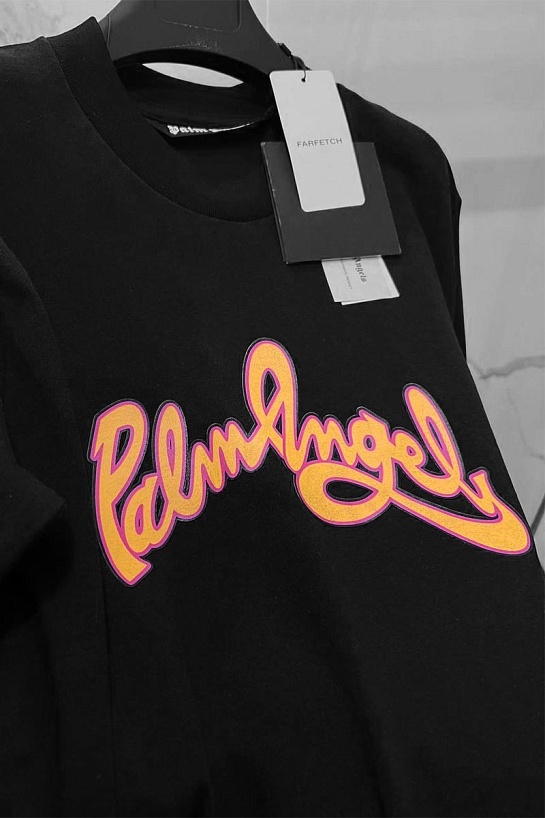 Чёрная оверсайз футболка Palm Angels