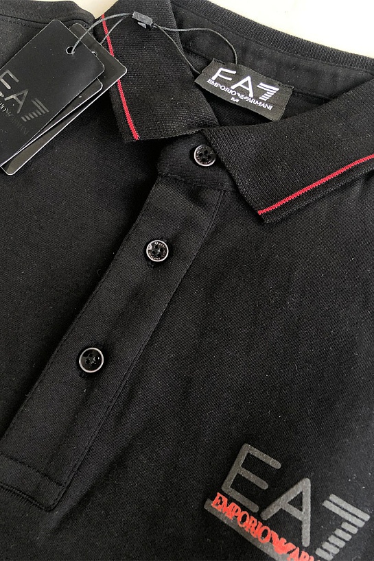 Мужское чёрное поло Emporio Armani 7
