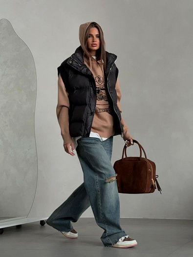 Женский жилет Brunello Cucinelli чёрного цвета   