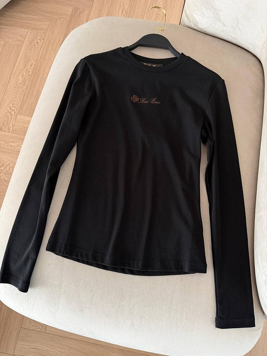 Женский базовый лонгслив Loro Piana Premium - Black