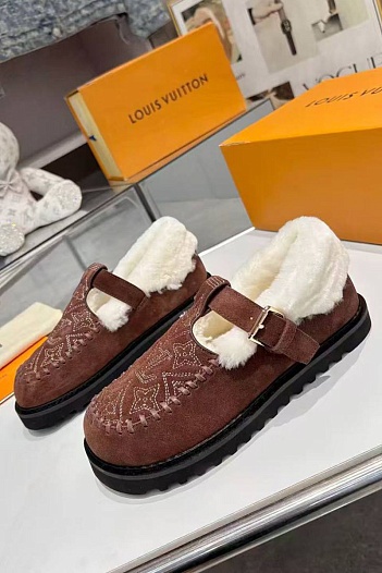 Женские меховые лоферы Louis Vuitton Colorado Comfort Mary Jane   