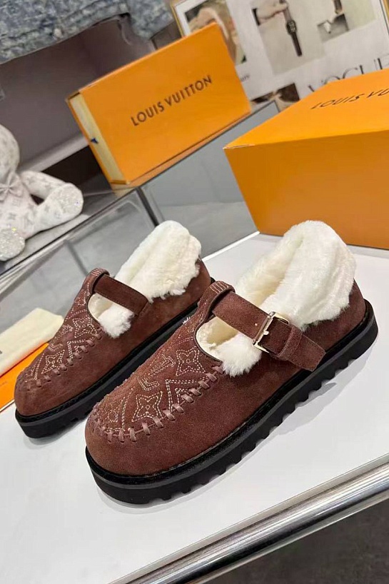 Женские меховые лоферы Louis Vuitton Colorado Comfort Mary Jane