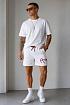 Мужские белые шорты Hugo Boss Dugo logo-embroidered