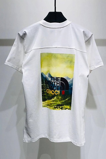Оверсайз футболка Gucci x The North Face Collaboration landscape print - White   