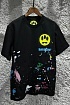 Чёрная оверсайз футболка Barrow logo-print paint-splatter