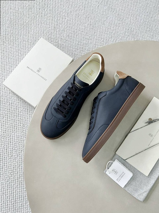 Мужские кожаные кроссовки Brunello Cucinelli Premium