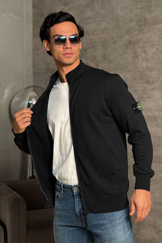 Кофта чёрного цвета Stone Island Zip-Up Compass-patch