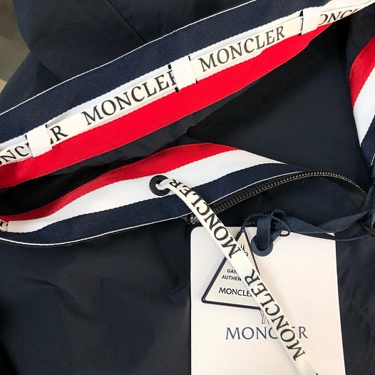 Тёмно-синяя ветровка Moncler Carles logo-patch   