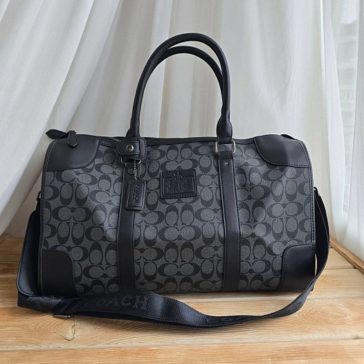 Кожаная дорожная сумка Coach monogram 45x22 см   