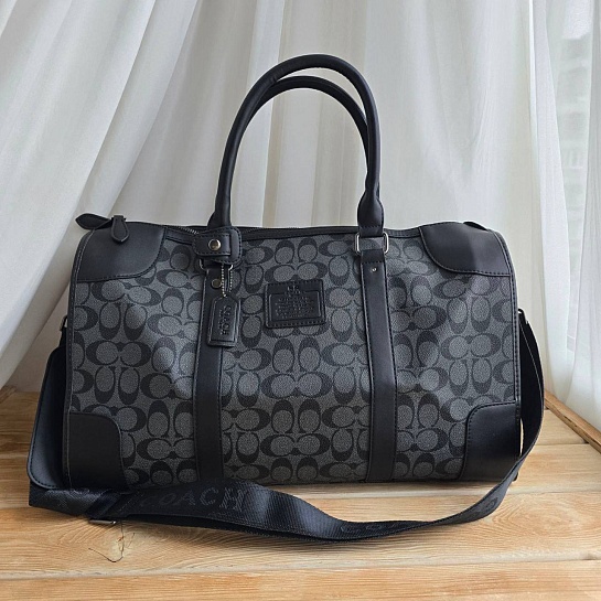 Кожаная дорожная сумка Coach monogram 45x22 см