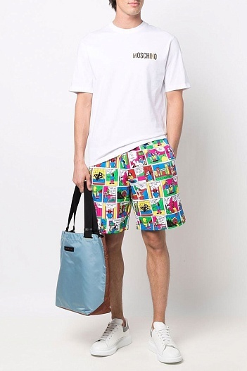 Белая мужская футболка Moschino   