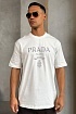Мужская белая футболка Prada