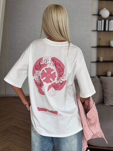Женская оверсайз футболка Chrome Hearts premium   