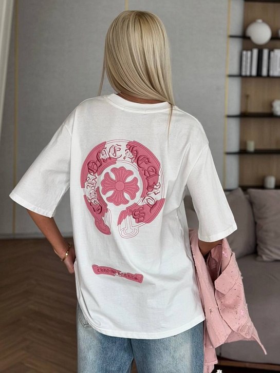 Женская оверсайз футболка Chrome Hearts premium