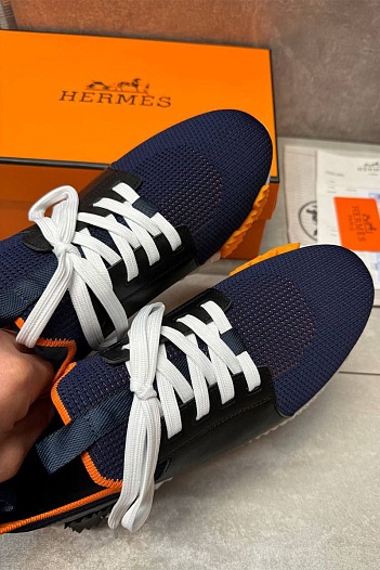 Мужские комбинированные кроссовки Hermes Depart - Black / Navy   