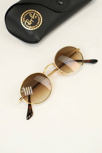 Солнцезащитные очки Ray-Ban Oval Metal - Brown   