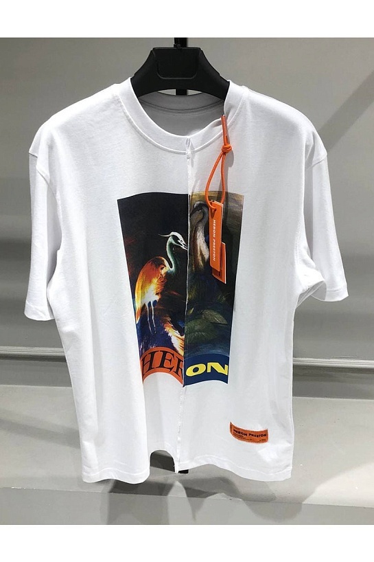 Белая оверсайз футболка Heron Preston Split Light Herons