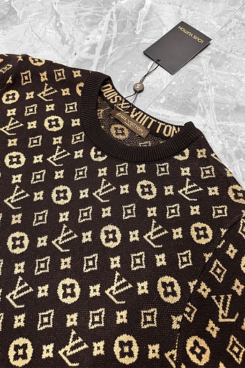 Классический джемпер Louis Vuitton Monogram all over - Brown / Beige   