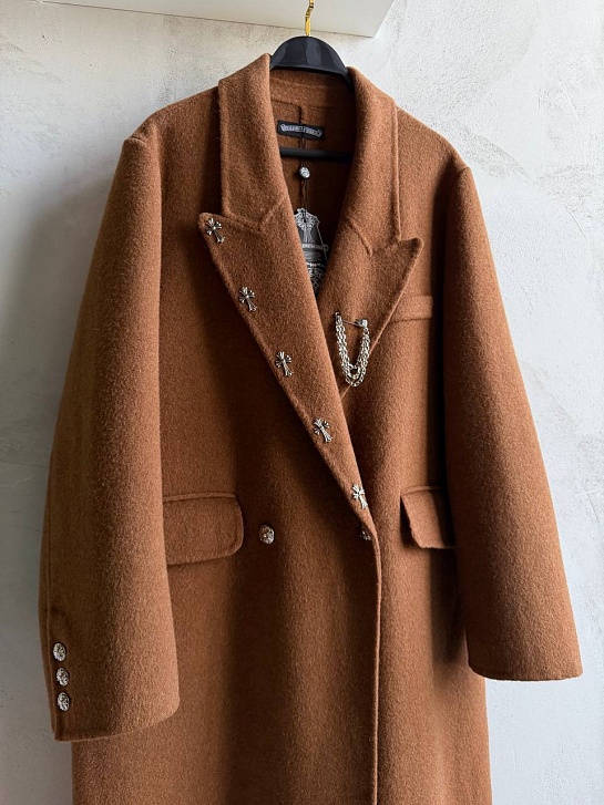 Женское шерстяное пальто Chrome Hearts premium