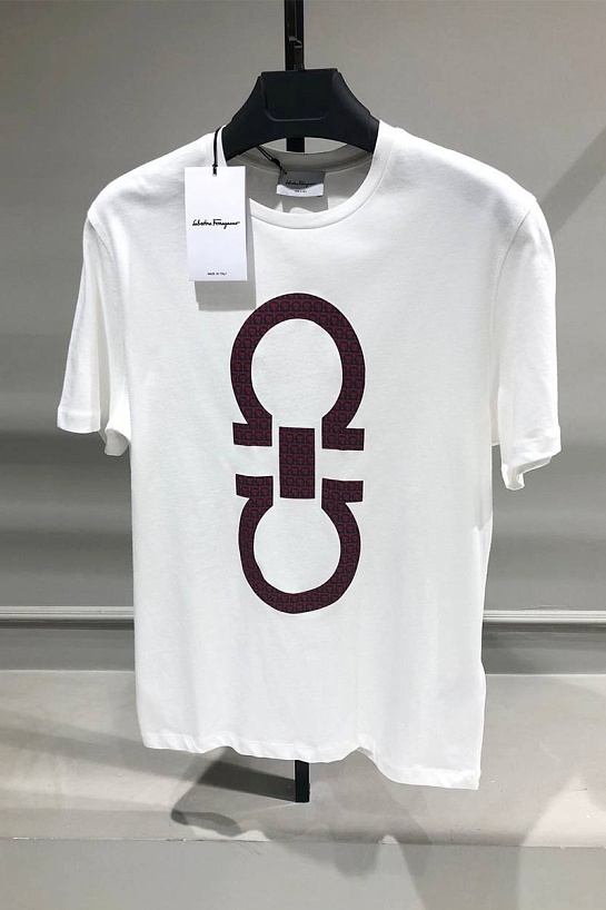 Белая футболка Salvatore Ferragamo Gancio-print
