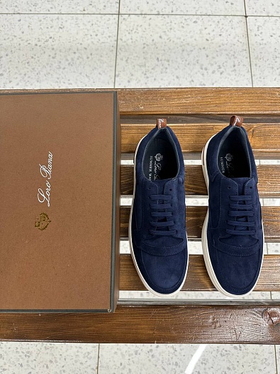 Мужские замшевые кроссовки Loro Piana Newport - Navy   