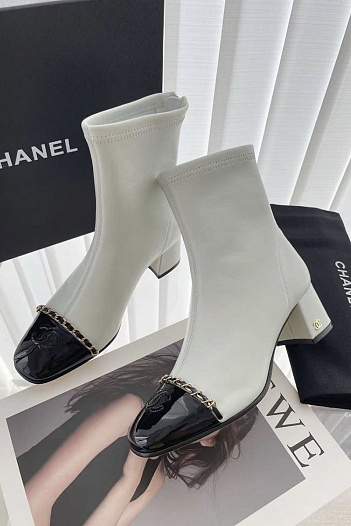 Женские кожаные сапоги Chanel premium   