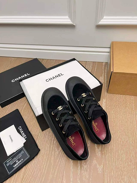Женские замшевые кеды Chanel premium